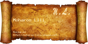 Moharos Lili névjegykártya